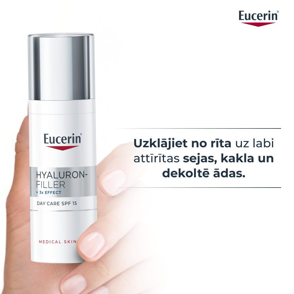 EUCERIN Hyaluron-Filler +3x Effect dienas krēms ar SPF 15 normālai un kombinētai ādai 50 ml