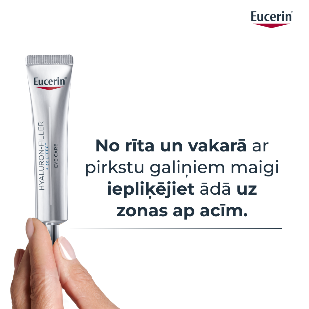 EUCERIN Hyaluron-Filler +3x Effect pretgrumbu acu krēms ar SPF 15 ml