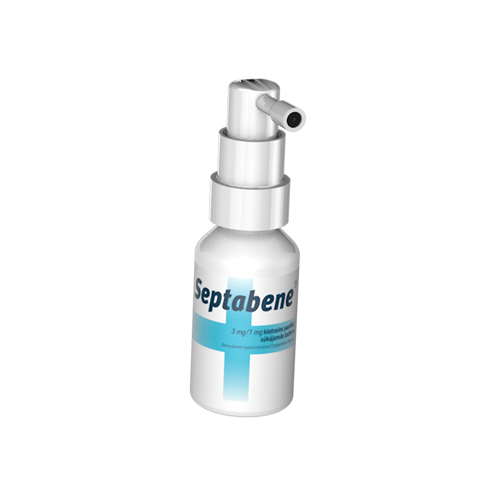 Septabene 1,5 mg/5,0 mg/ml aerosols izsmidzināšanai mutes dobumā, šķīdums N1