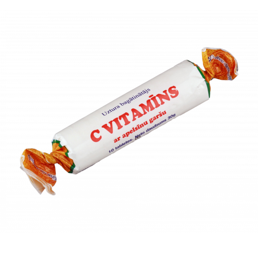 C Vitamīns ar apelsīnu garšu tabletes N10