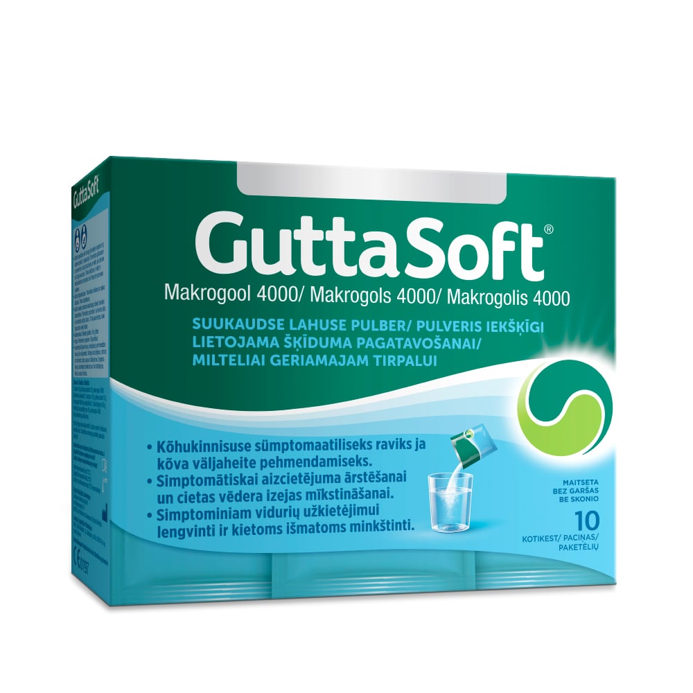 GUTTASOFT pulveris iekšķīgi lietojama šķīduma pagatavošanai N10