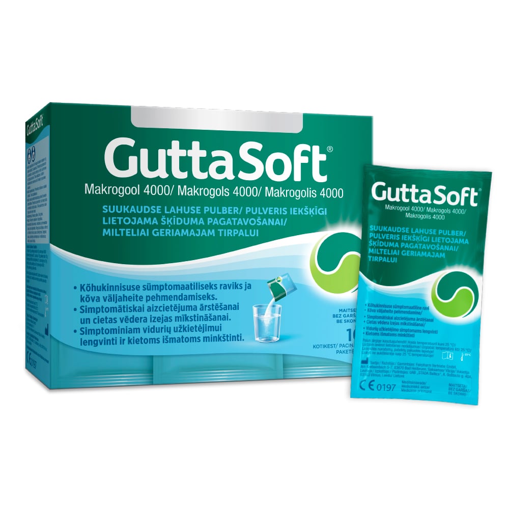 GUTTASOFT pulveris iekšķīgi lietojama šķīduma pagatavošanai N10