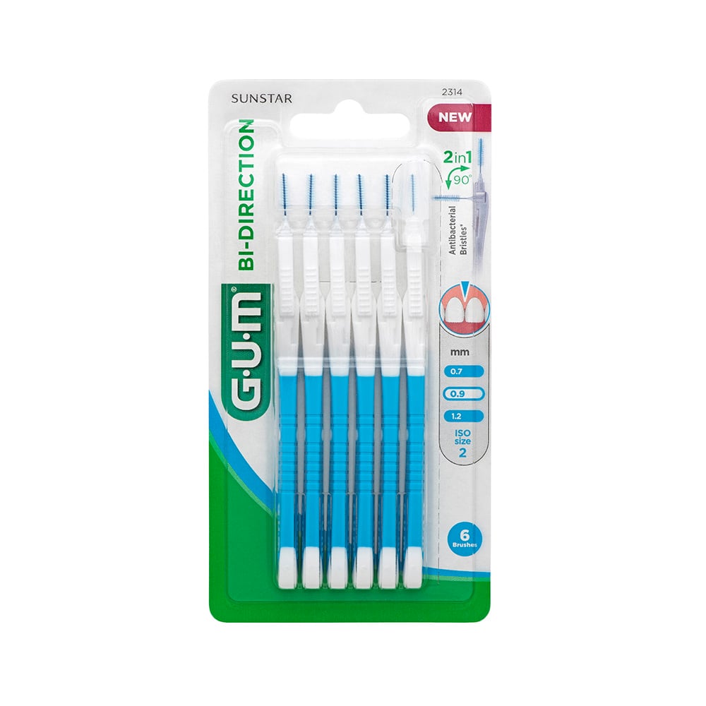 GUM Bi-Direction starpzobu birstītes 0.9mm N6
