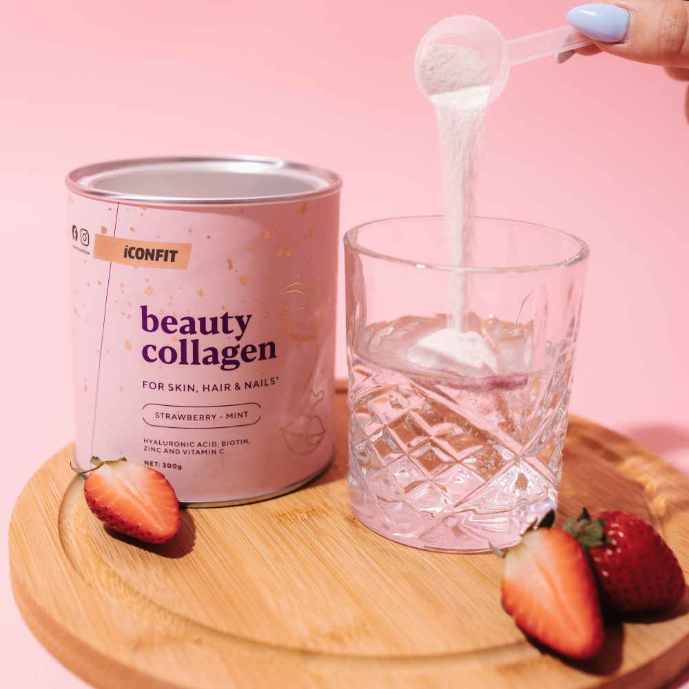 ICONFIT Beauty Kolagēns zemeņu-piparmētras, pulveris 300g