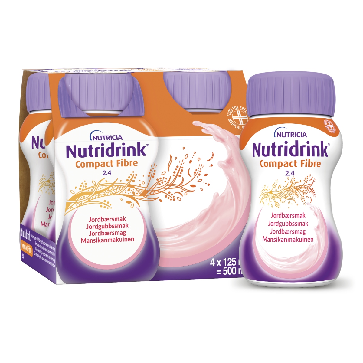 NUTRIDRINK Compact Fibre 2.4 ar zemeņu garšu 125ml N4