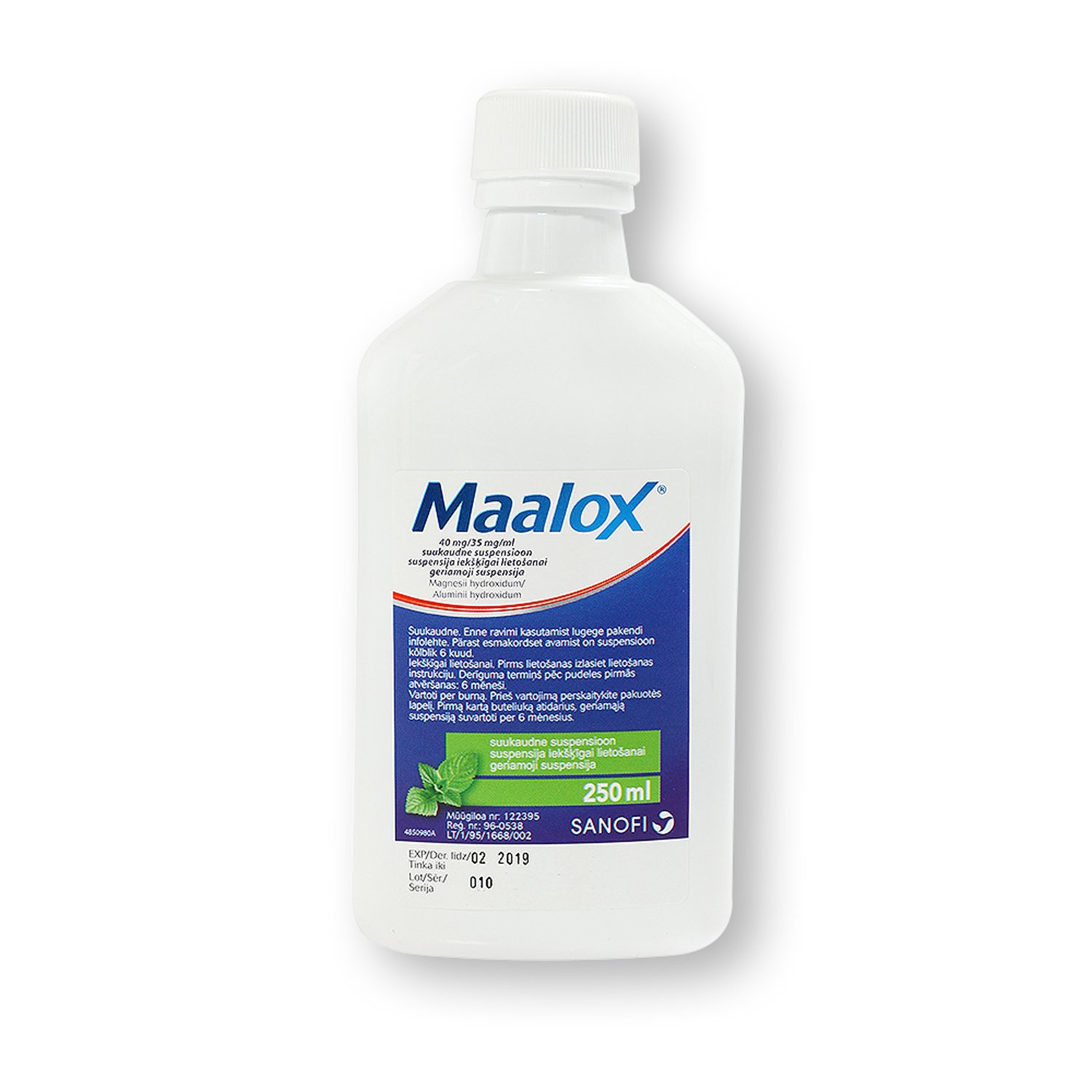MAALOX 40 mg/35 mg/ml suspensija iekšķīgai lietošanai 250 ml, N1