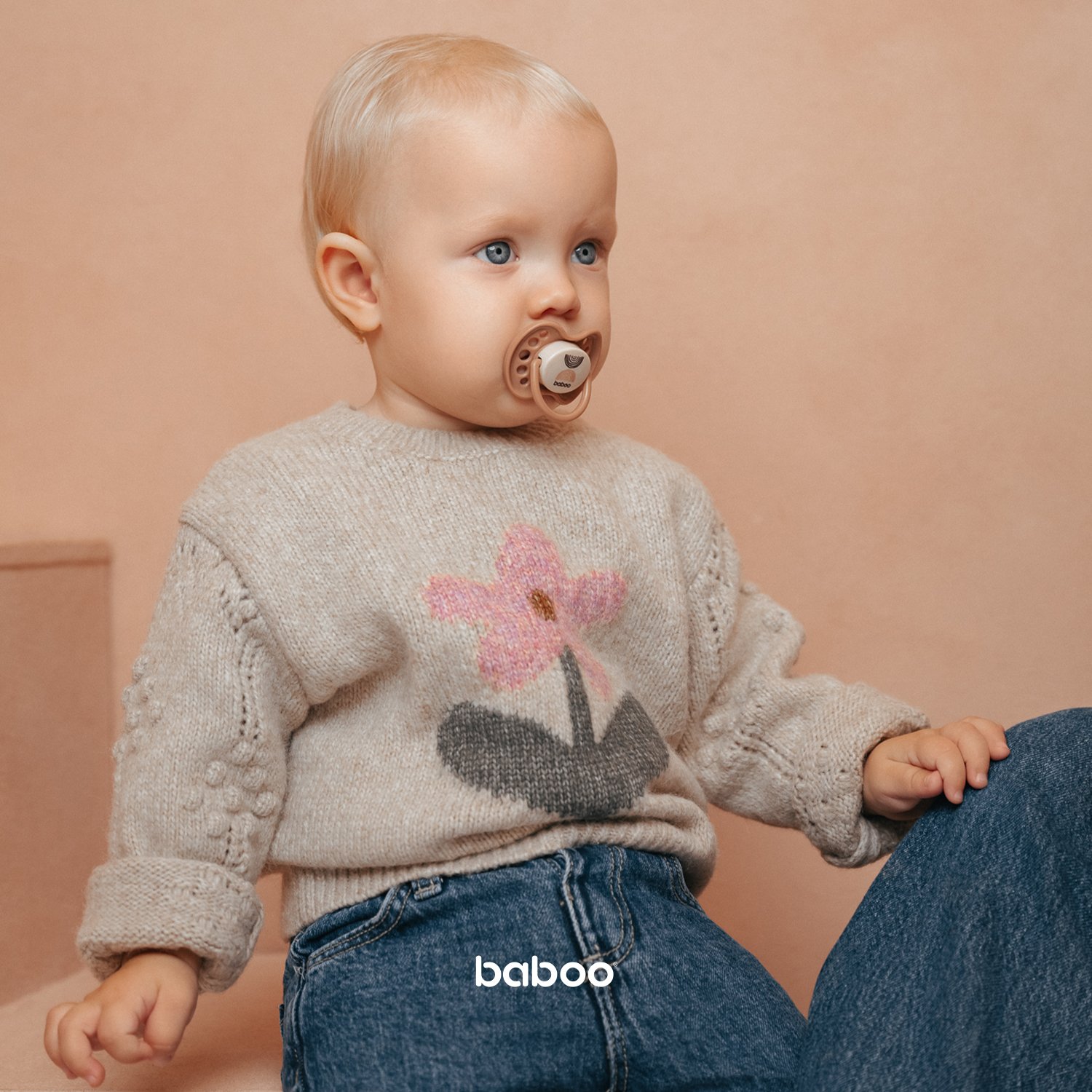 BABOO Calmy silikona simetriskais knupītis, Au Naturale, 0+ mēneši N2