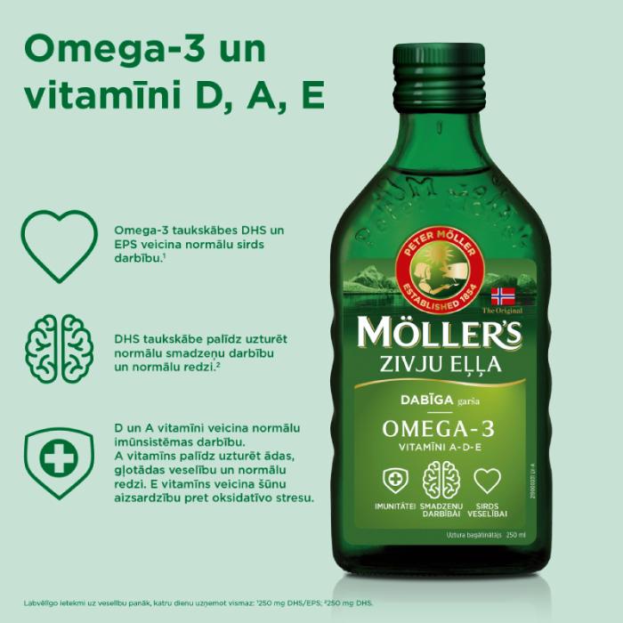 MOLLERS zivju eļļa (Dabīga garša) 250 ml
