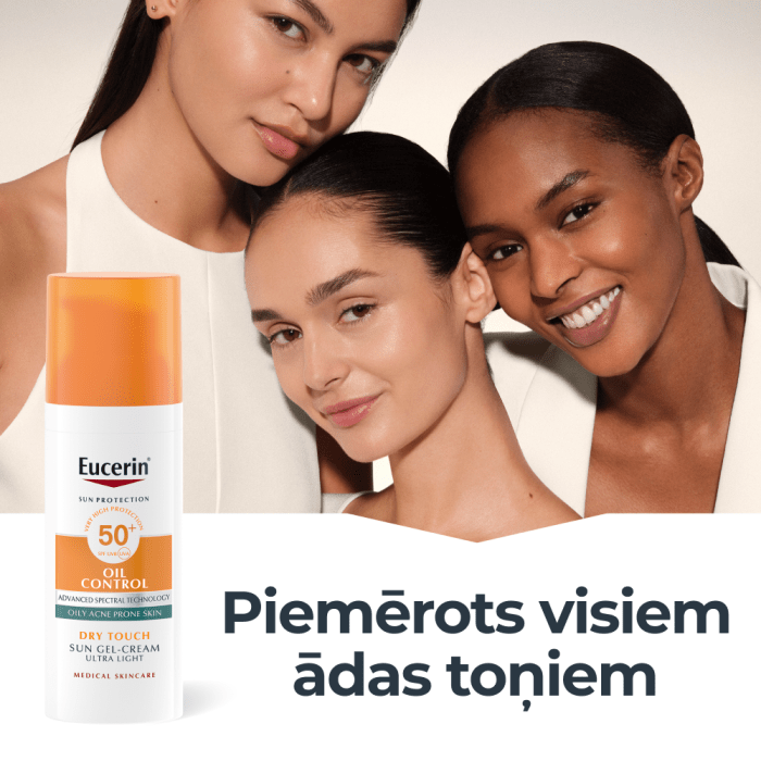 EUCERIN Sun Oil Control Dry Touch SPF50+ sauļošanās gelkrēms 50 ml