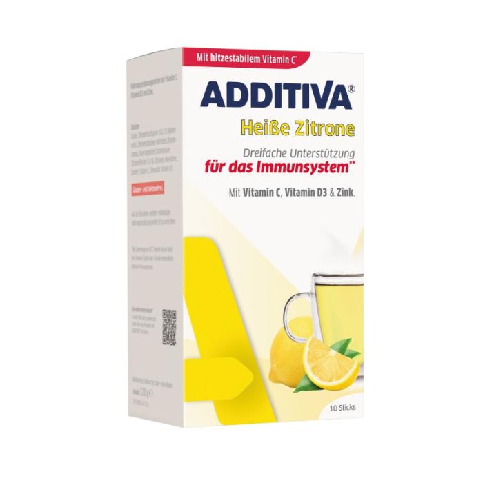 ADDITIVA Karstais citrons+C vitamīns+cinks+D3 vitamīns pulveris N10