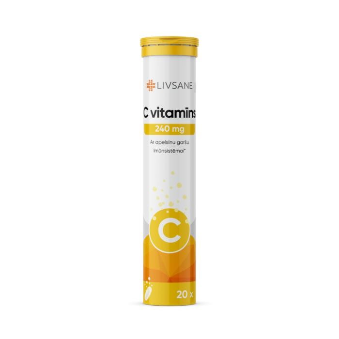 LIVSANE C vitamīns 240 mg šķīstošās tabletes N20