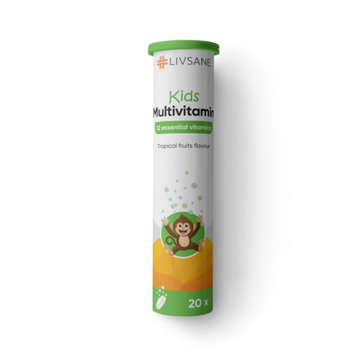  LIVSANE Kids Multivitamin putojošas tabletes N20