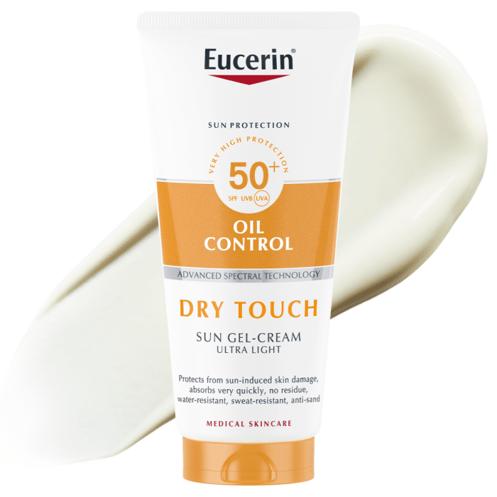 EUCERIN Sun Oil Control SPF 50+ ķermeņa gelkrēms 200 ml