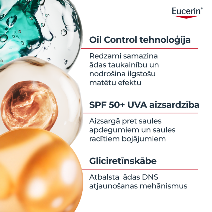 EUCERIN Sun Oil Control SPF 50+ ķermeņa gelkrēms 200 ml