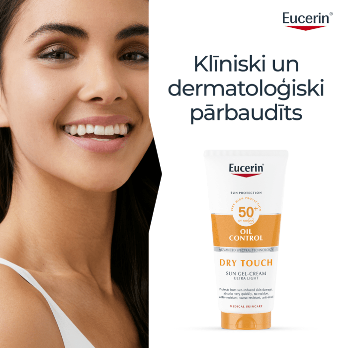 EUCERIN Sun Oil Control SPF 50+ ķermeņa gelkrēms 200 ml