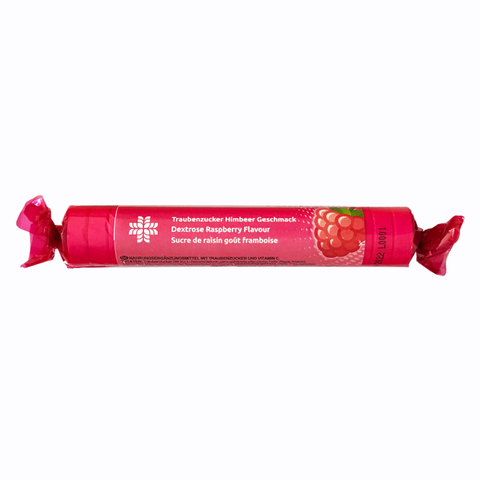 LIVSANE Dekstroze+C vitamīns (aveņu) košļājamās tabletes 44 g