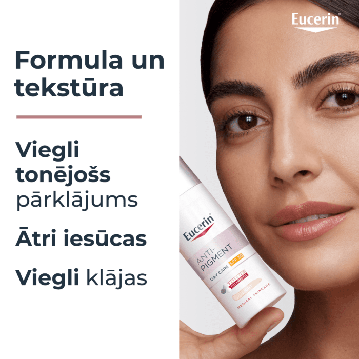 Eucerin Anti-Pigment tonējošais sejas krēms ar SPF 30 tumšo plankumu mazināšanai, gaišs tonis, 50 ml