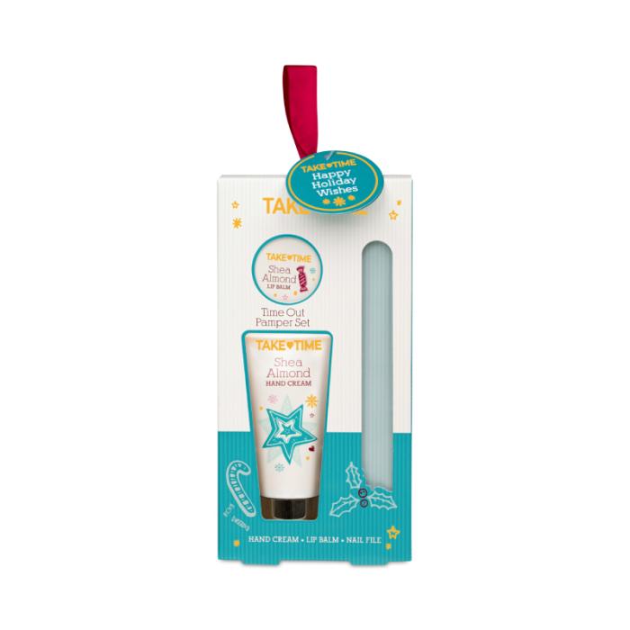 TAKE TIME lūpu balzams, roku krēms un nagu vīle dāvanu komplekts