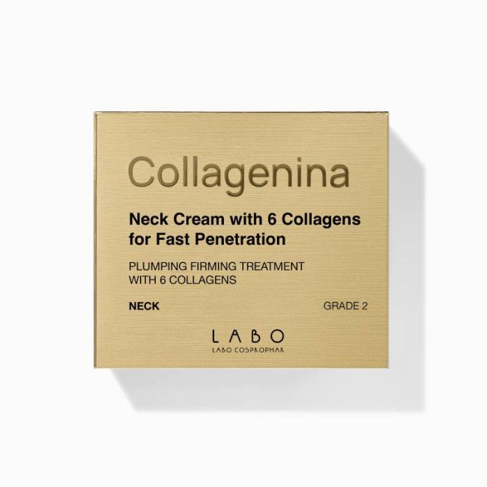 COLLAGENINA kakla un dekolte zonas krēms ar 6 veidu kolagēniem, intensitāte 2 50 ml