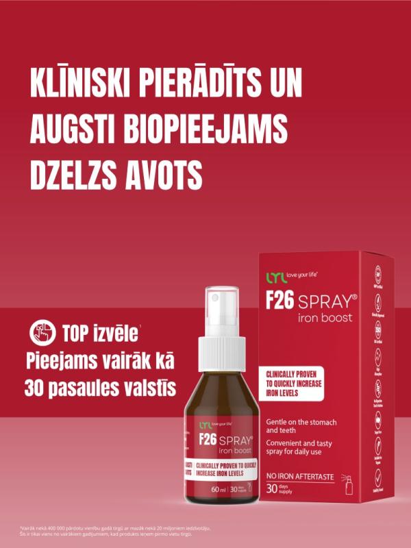 LYL F26 SPRAY iron boost (30 devas), sprejs, 60 ml