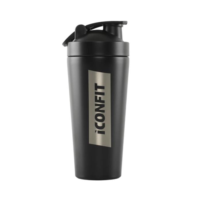 ICONFIT nerūsējošā tērauda šeikeris melns 800ml