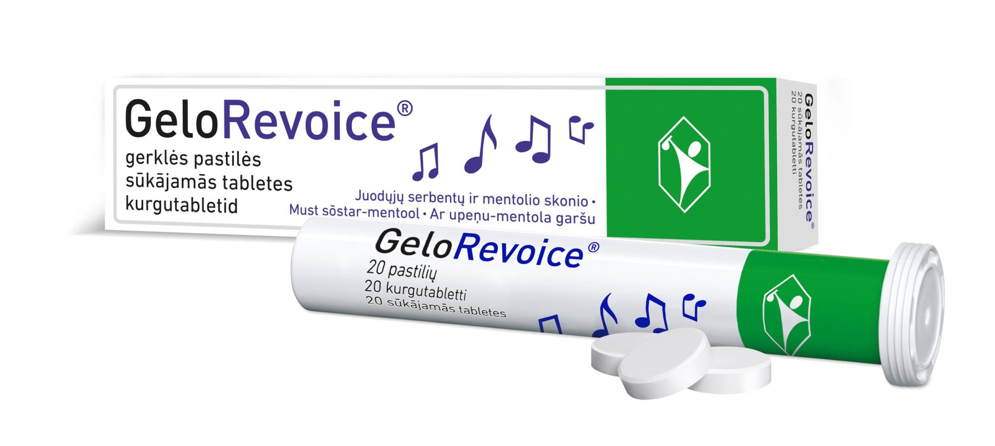 GELOREVOICE upeņu-mentola sūkājamās tabletes N20