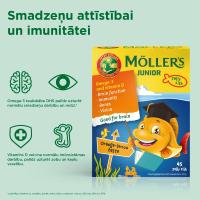 MOLLERS Junior (apelsīnu-citronu garša) zivju eļļas želejas zivtiņas N45