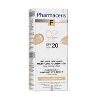 PHARMACERIS F Intense Coverage SPF20 tonālais krēms ar ilgu noturību 02 Sand 30ml