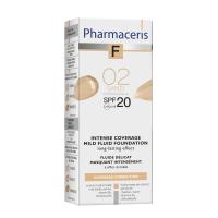 PHARMACERIS F Intense Coverage SPF20 tonālais krēms ar ilgu noturību 02 Sand 30ml