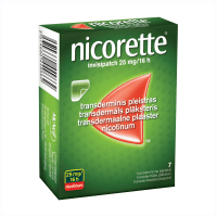 Nicorette invisipatch 25 mg/ 16 h transdermāls plāksteris N7