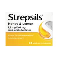STREPSILS Honey&Lemon 1,2 mg/0,6 mg sūkājamās tabletes N24