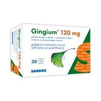 GINGIUM 120mg apvalkotās tabletes N30
