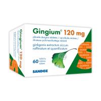 GINGIUM 120mg apvalkotās tabletes N60