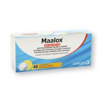 MAALOX 400mg/400mg košļājamās tabletes (nesatur cukuru), N40