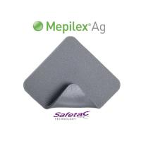 MEPILEX Ag 10x10cm antbakteriāls putu pārsējs brūcēm, čūlām 5 gb.