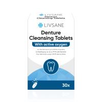 LIVSANE Denture šķīstōšās tabletes zobu protēžu tīrīšanai N30