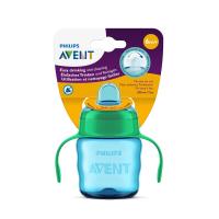 PHILIPS AVENT Easy Sip mācību krūzīte ar rokturiem, 6m+, silikona snīpis, zaļa 200 ml