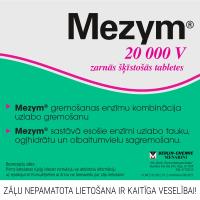 MEZYM 20 000V zarnās šķīstošās tabletes N20