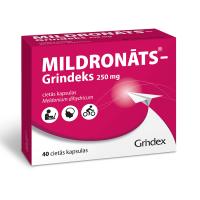 MILDRONĀTS-GRINDEKS 250 mg cietās kapsulas N40
