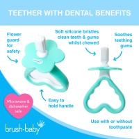 BRUSH-BABY Pirmā zobu birstīte un smaganu birstīte/kompl. 0-18 mēnešiem