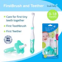 BRUSH-BABY Pirmā zobu birstīte un smaganu birstīte/kompl. 0-18 mēnešiem