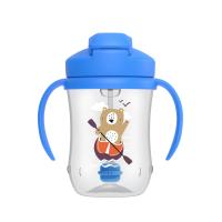DR.BROWN'S mācību krūzīte ar salmiņu un atsvaru 6+ mēn. zila 270ml