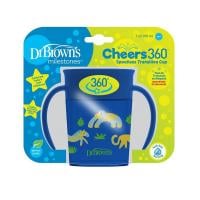 DR.BROWN'S krūzīte ar vāciņu CHEERS 360 DECO, 200 ml, sinine