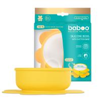 BABOO Silikona bļoda ar lipīgu apakšu, 6+ mēn., dzeltena