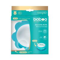 BABOO Silikona bļoda ar lipīgu apakšu, 6+ mēn., tirkīza