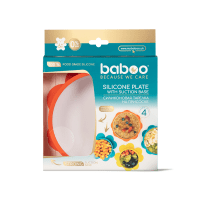 BABOO Slikona trauciņš ar neslīdošu apakšu, 6+ mēneši, oranžs