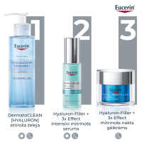 EUCERIN Hyaluron-Filler +3x Effect mitrinošs nakts gēlkrēms ar hialuronskābi un vitamīnu B5 50 ml