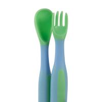 BABOO Elastīgi piederumi (karote un dakšiņa), 6+ mēn., zaļi