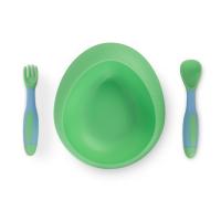 BABOO Atgāžama bļoda ar lipīgu apakšu, 6+ mēn., zaļa