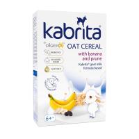 KABRITA Auzu pārslu putra uz kazas piena pamata ar banāniem un žāvētām plūmēm 6+m. 180g